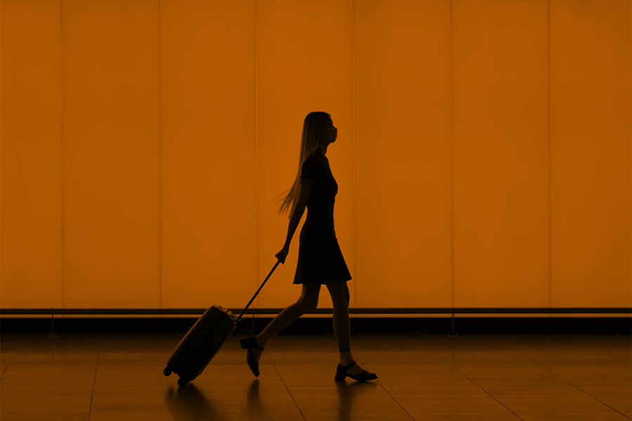 woman with suitcase