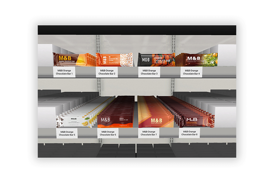 Mock up of packs on a shelf